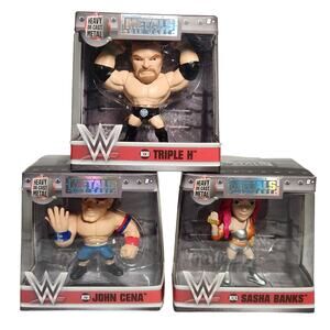 Jada Toys 2.5" WWE Metal Die Cast Lot Of 3 HHH, John Cena, Sasha Banks 2017 New